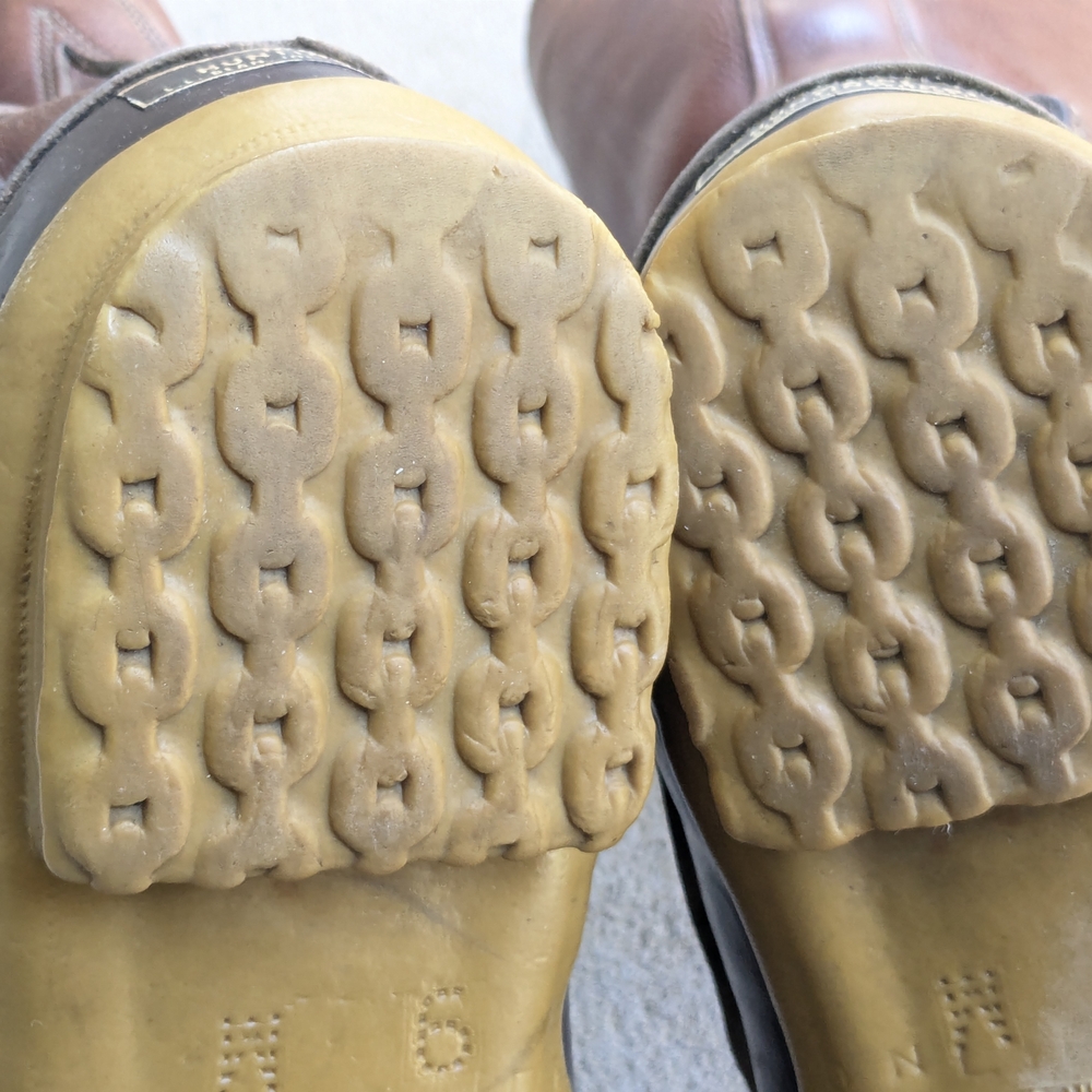 L.L. Bean Duck Boots Men 9 M Btown Leather Rubber - Picture 13 of 16